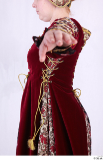  Photos Woman in Historical Dress 73 16th century red decorated dress upper body 0005.jpg